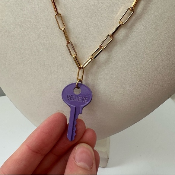 the giving keys dark purple dainty brooklyn necklace - Picture 3 of 8